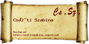 Csáti Szabina névjegykártya