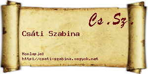 Csáti Szabina névjegykártya